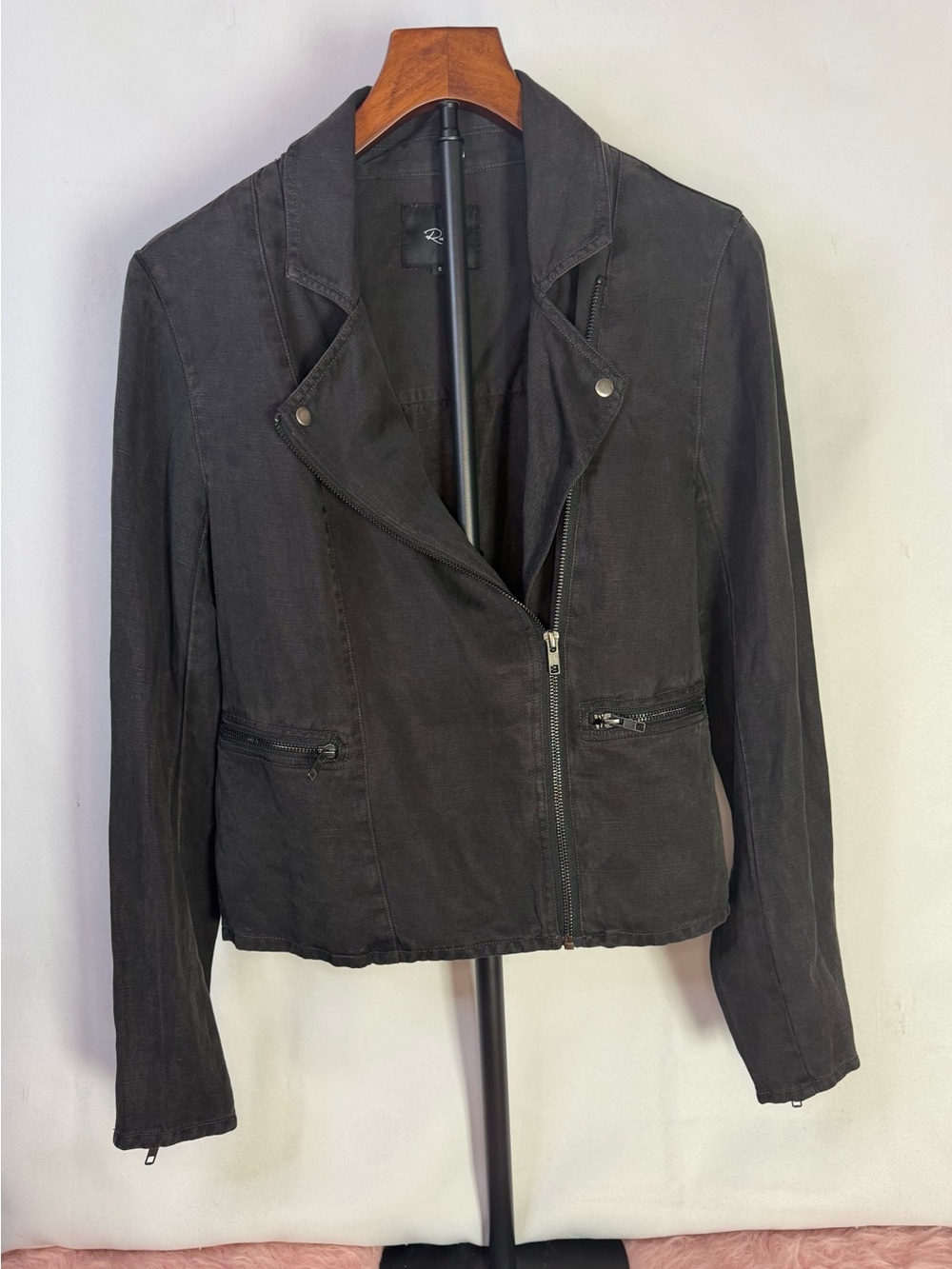 Rails - Women's Asymmetrical-Zip Charcoal Grey Moto Jacket - Size S